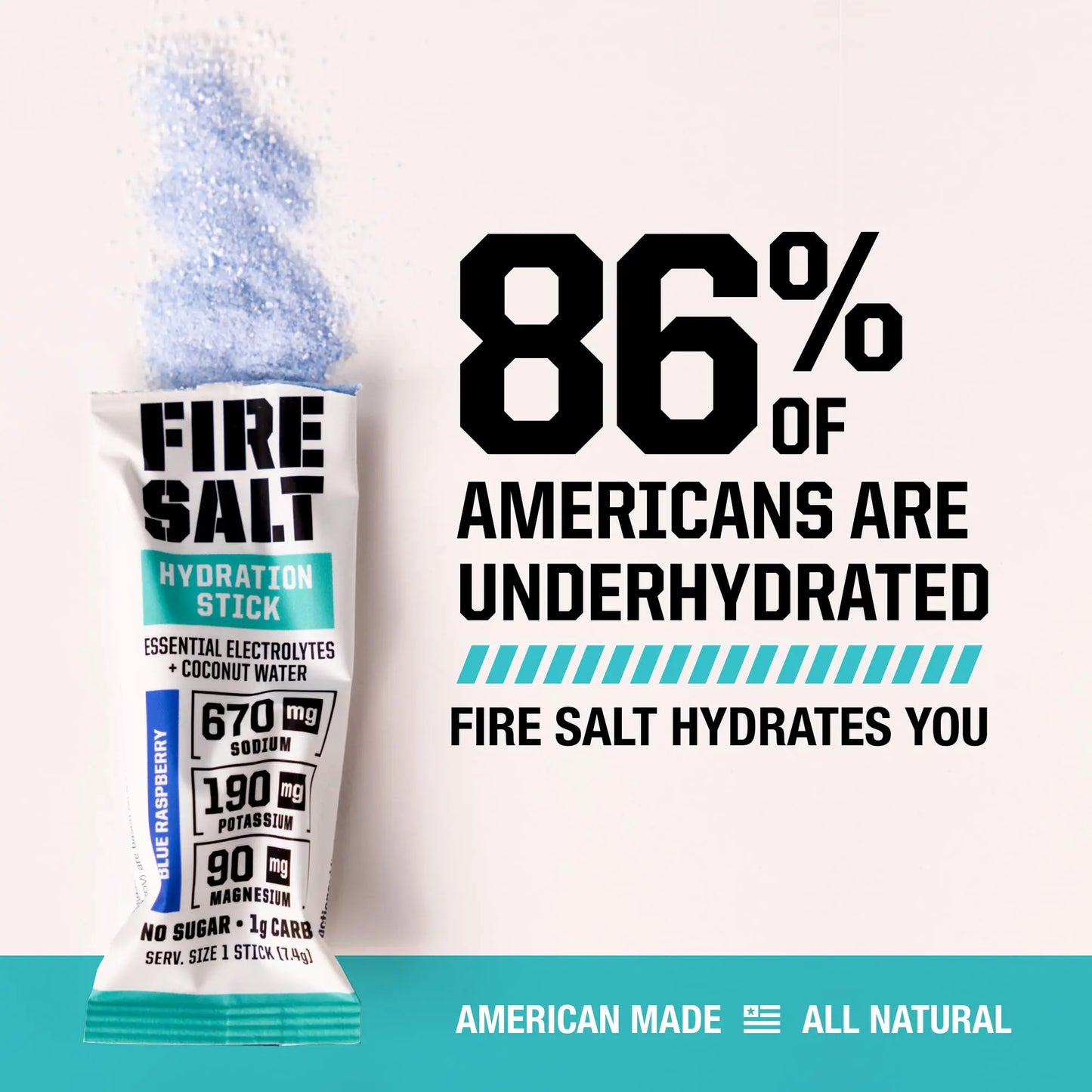 Fire Science Fire Salt Hydration Sticks, Electrolytes & Coconut Water, Hydration Drink Mix with Magnesium, Potassium & Sodium, Zero Sugar, Single Serve On the Go Packs, Fire Science Nutrition