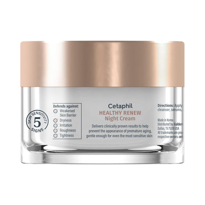 Cetaphil Healthy Renew Night Face Cream, Anti-Wrinkle, Peptides, 1.7oz Cetaphil