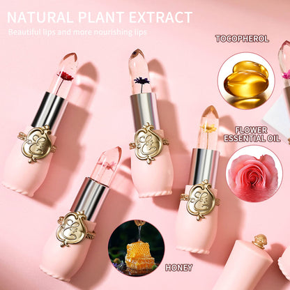 BestLand 6 Pcs/Set Flower Jelly Lipstick Set Temperature Change Moisturizer Long Lasting Nutritious Balm Magic Color Change Lip Gloss BestLand