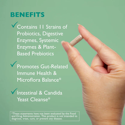 AST Enzymes Floracor - Supports Gut & Intestinal Health - Premium Probiotic, Prebiotic and Enzyme Formula - 60 Vegetarian Capsules AST Enzymes