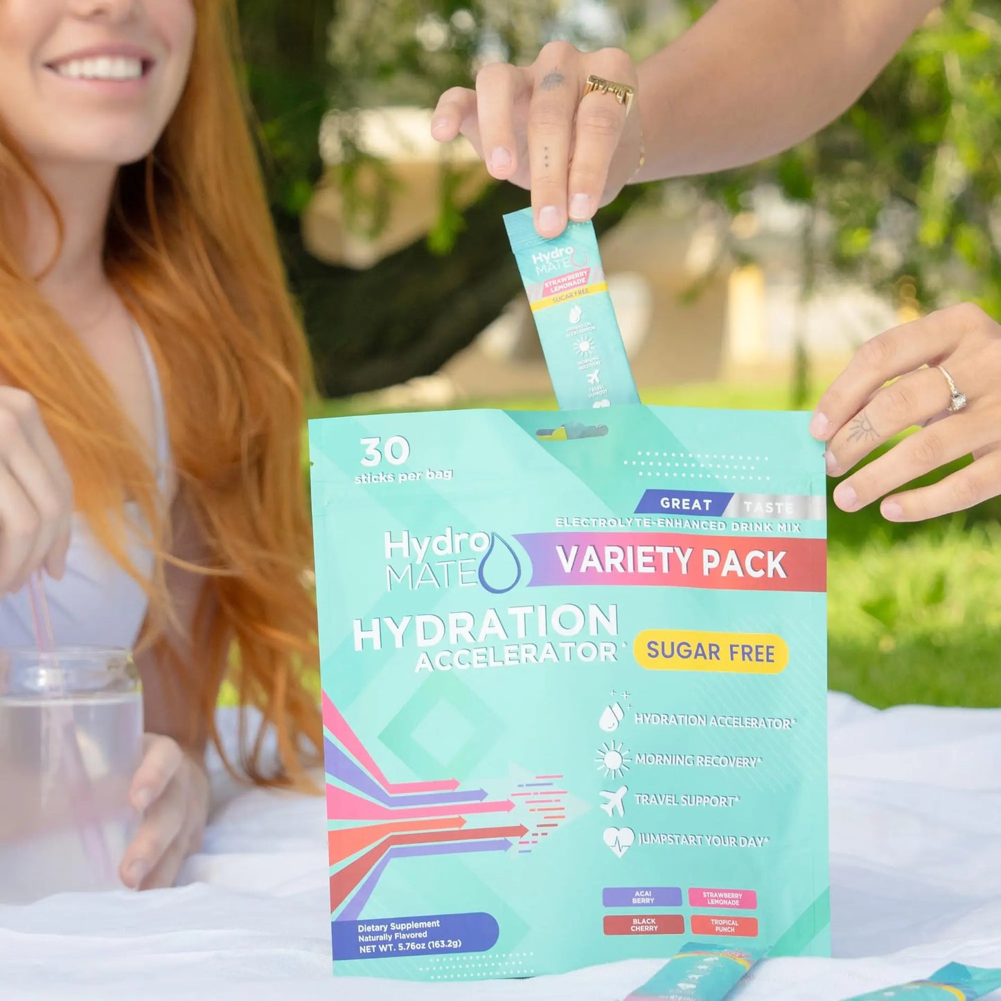 Electrolyte Powder Sugar-Free Hydration Packets Variety Pack HydroMATE 30 Sticks NatureWorks