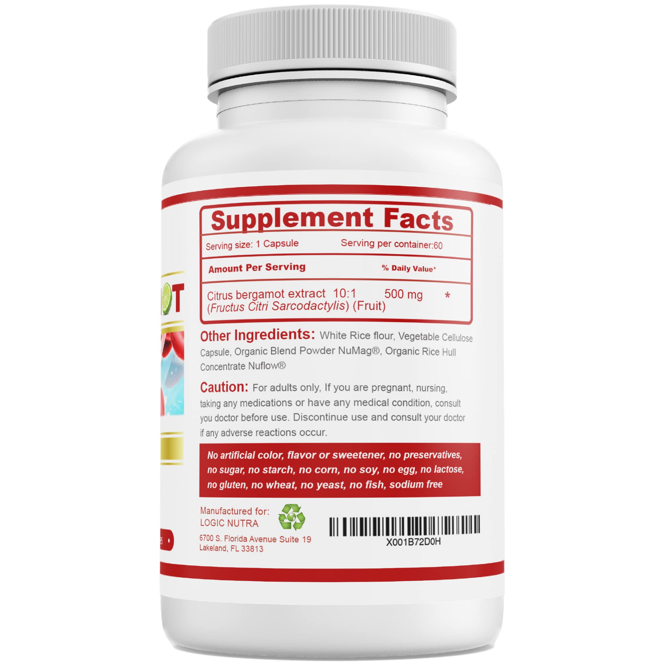 Citrus Bergamot Supplement for High Cholesterol – 1000mg Citrus Bergamot Extract 10:1 (2 Caps) – Organic, Non-GMO, Patented Clinical Grade Bergamot Blend for Heart Health – 60 Capsules Logic Nutra buy australia supplements