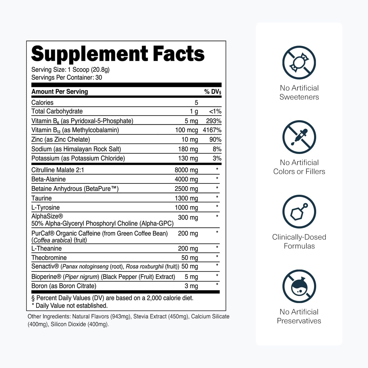 Transparent Labs Bulk Pre Workout Powder - Naturally Sweetened Preworkout for Men & Women, Pre Work Out for Muscle Building & Strength w/Beta Alanine & BetaPure - 30 Servings, Strawberry Lemonade
