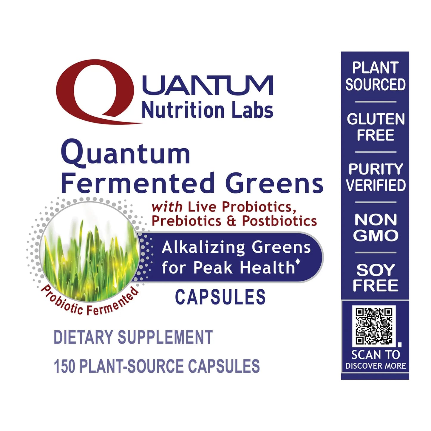 Quantum Nutrition Labs Quantum Fermented Greens- Super Greens Supplement, Superfood Blend, Organic Vitamins with Probiotic - Daily Greens with Spinach, Chlorella Quantum Nutrition