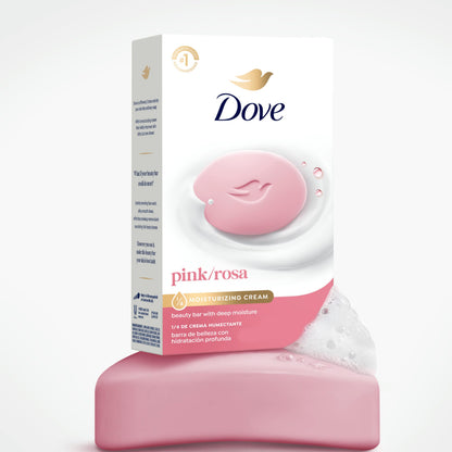 Dove Beauty Bar Soap Pink Rosa, for Soft, Smooth Skin, 6 Bars 3.75 oz Dove
