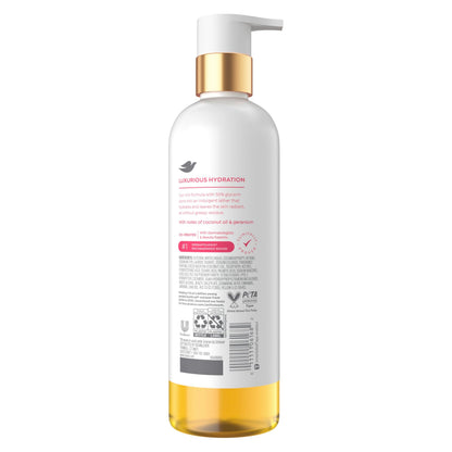 Dove Serum+ Dewy Shower Oil Body Wash, Coconut & Geranium Oil, 15.3 fl oz Dove