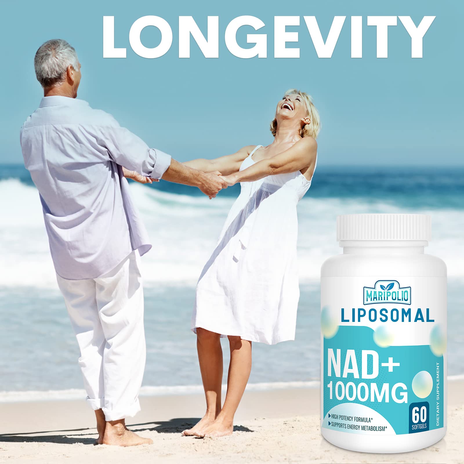 Maripolio Liposomal NAD+ 1000 mg Supplement | High Bioavailability Liposomal Delivery | Cellular Energy & Wellness Support | Pure NAD+ Dietary Supplement for Men,Women, 60 Softgels Maripolio buy australia supplements