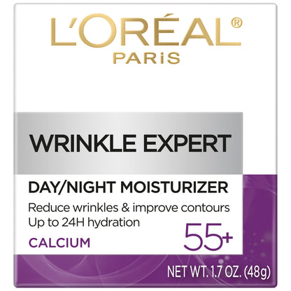 L'Oreal Paris Wrinkle Expert 55+ Anti-Aging Face Moisturizer with Calcium, Non-Greasy, Suitable for Sensitive Skin 1.7 fl. oz L'Oreal Paris