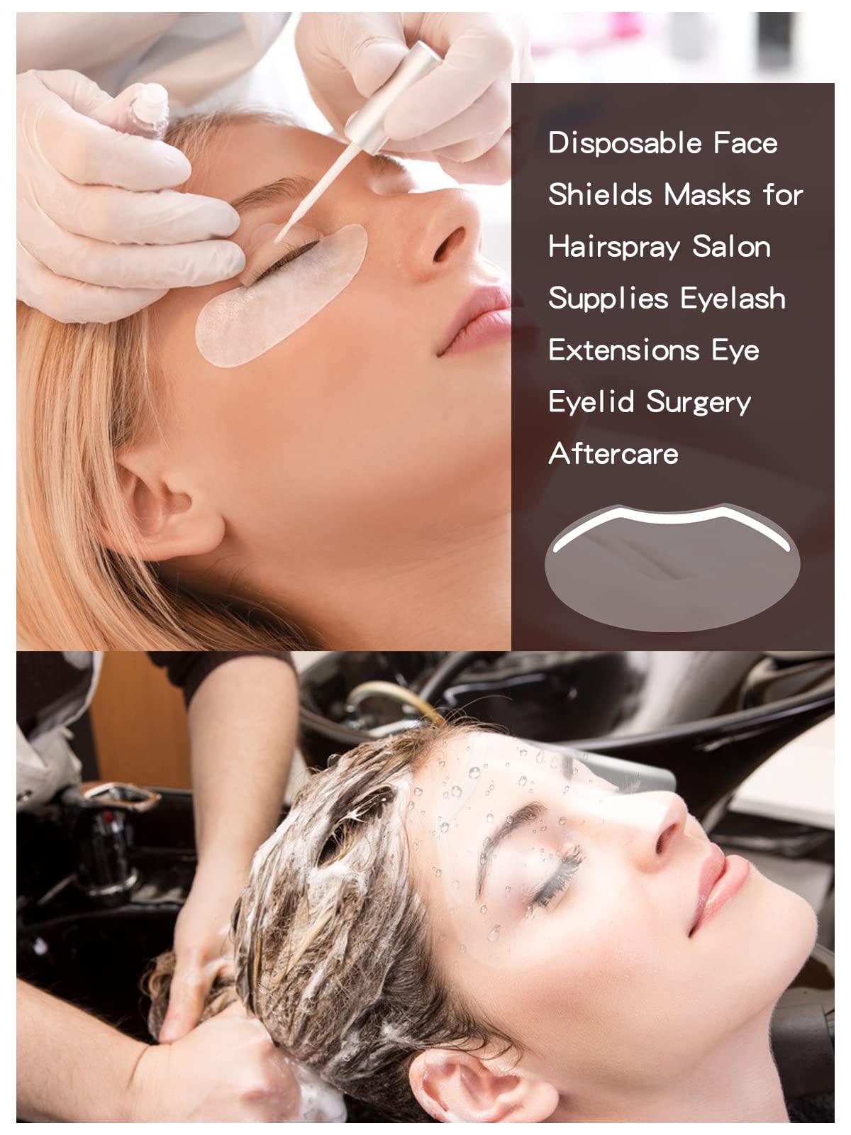 EBANKU Shower Face Shield Eyebrow Eyelash Shield Visors 100 PCS Waterproof EBANKU