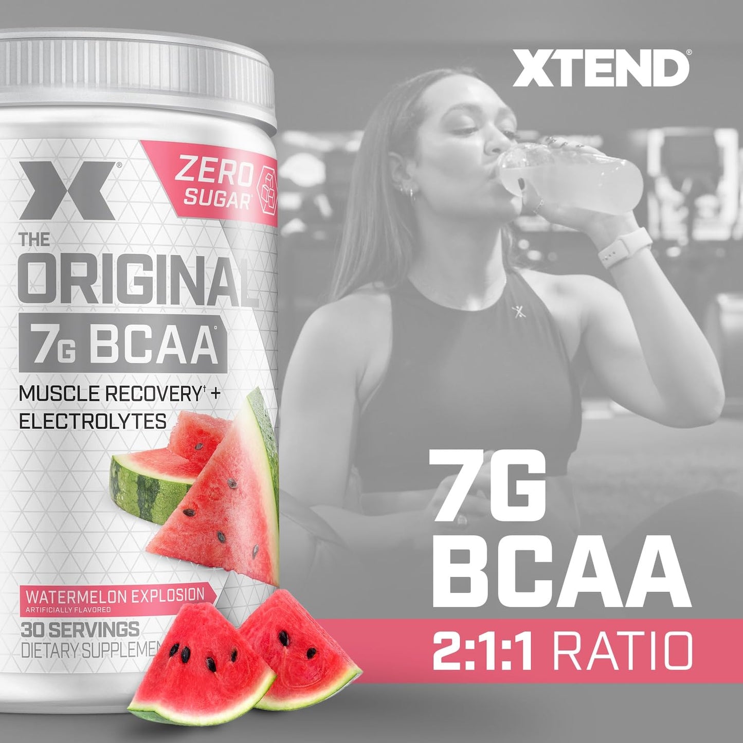 Xtend Original BCAA Powder, 7g BCAAs and 2.5g L-Glutamine for Muscle Recovery Hydration and Lean Muscle, Sugar Free Intra and Post Workout Drink with Electrolytes Xtend