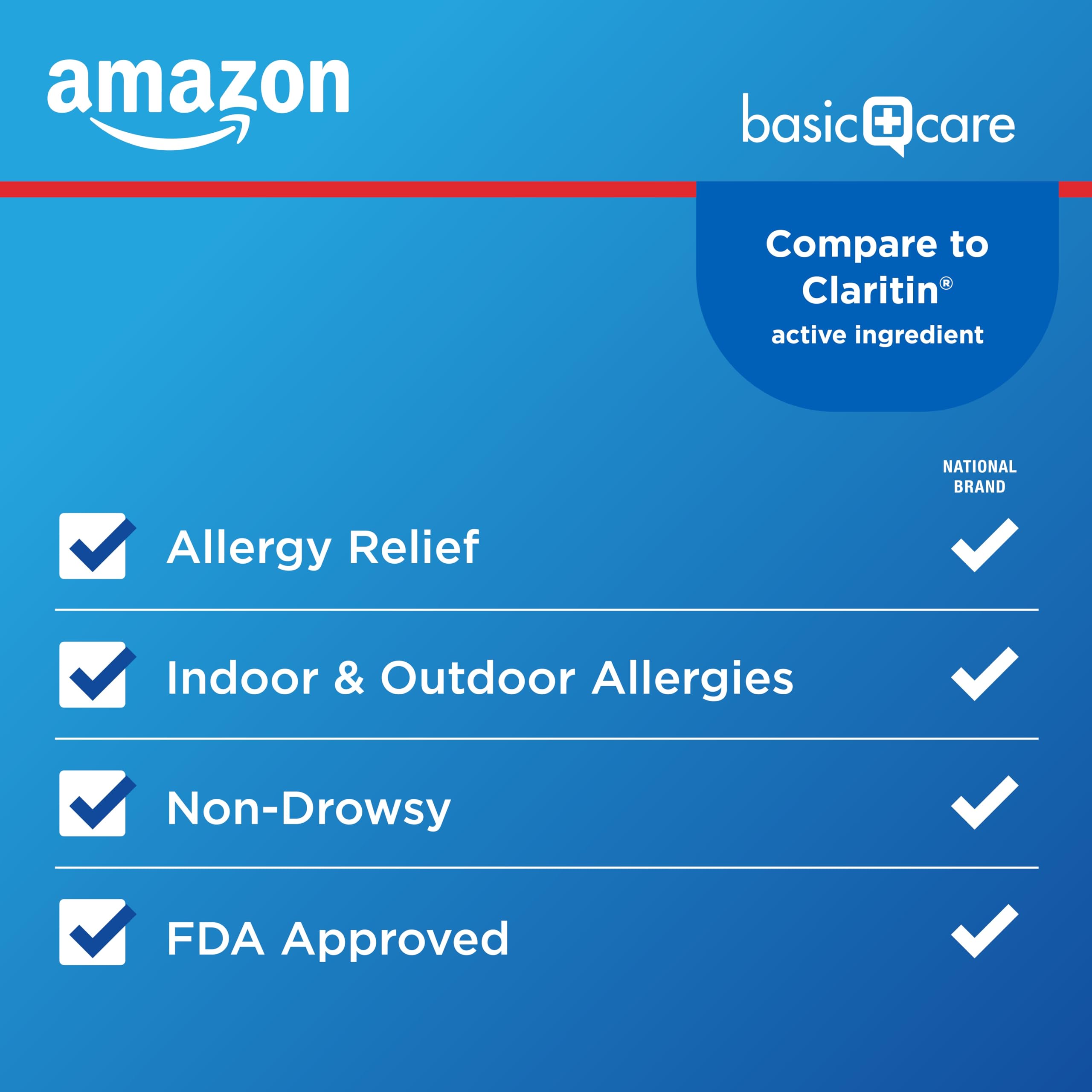 Amazon Basic Care Allergy Relief Loratadine Tablets 10 mg, 24-Hour Non-Drowsy Antihistamine for Runny Nose, Sneezing, Itchy Eyes, 300 Count Amazon Basic Care buy australia supplements