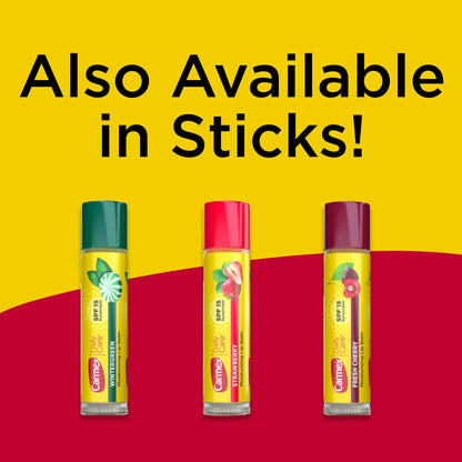 Carmex Daily Care Moisturizing Lip Balm Pack, Lip Balm With Sunscreen in Fresh Cherry, Strawberry and Wintergreen -0.35 Ounce (Pack of 3) Carmex