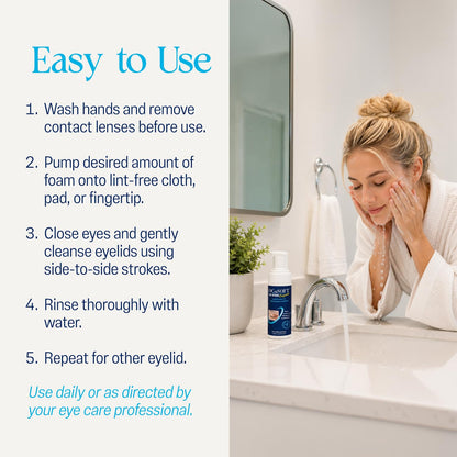 OCuSOFT Lid Scrub Original Foaming Eyelid Cleanser - Mild Instant Foaming Eyelid & Eyelash Cleanser - Daily Eyelid Wash to Remove Oil, Dust, Pollen & Eye Makeup - 7.25 fl oz OCuSOFT