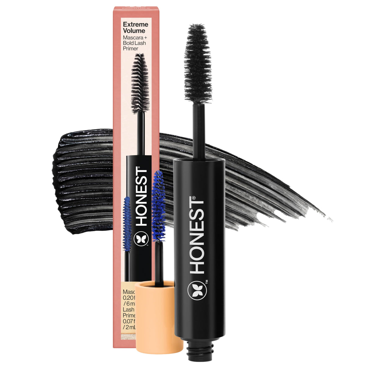 Honest Beauty 2-in-1 Extreme Volume Clean Mascara, Black, 0.27 fl oz Honest Beauty