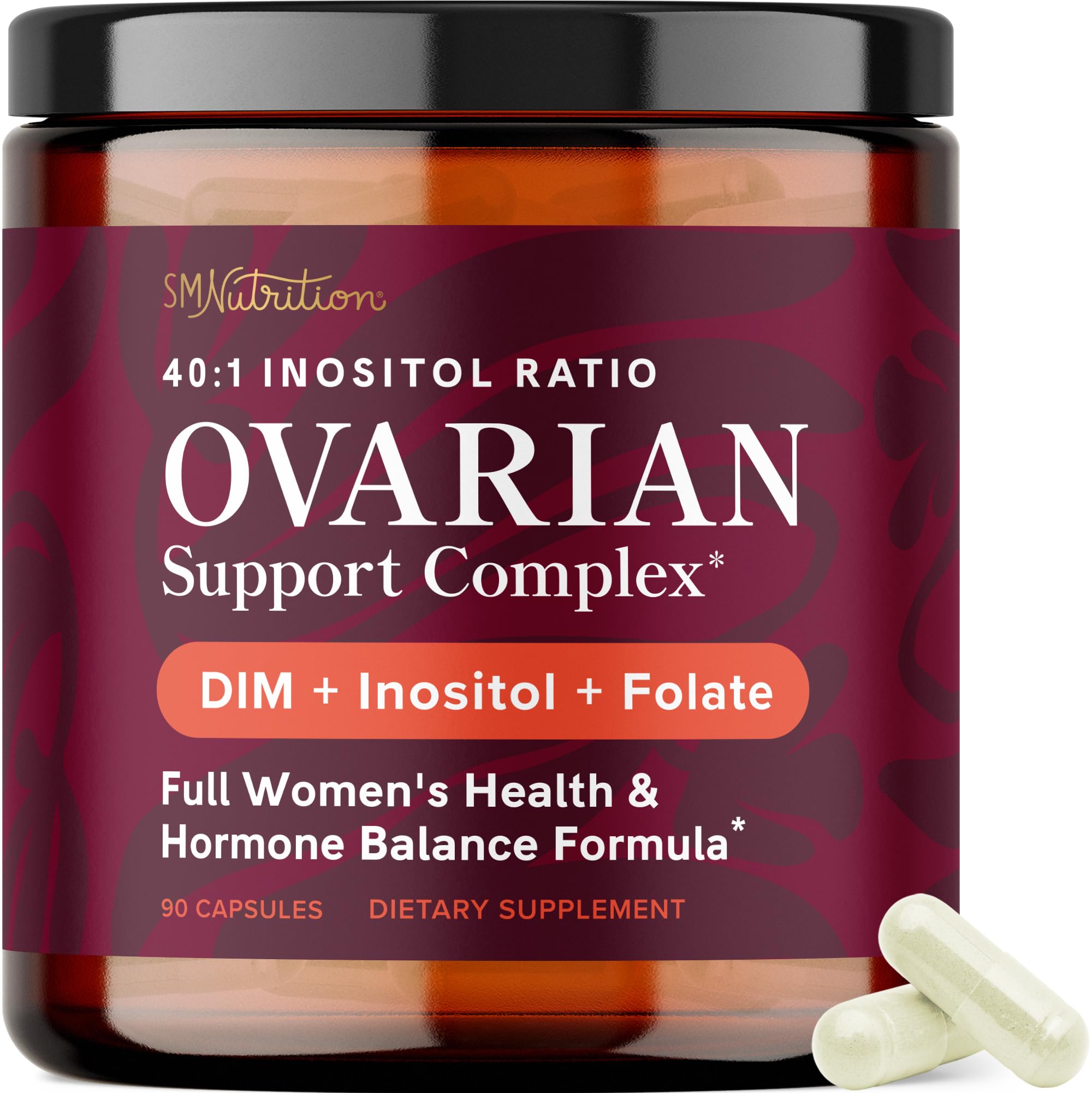 Ovarian Support for Hormone Balance for Women | Healthy Ovulation, Menstrual Cycle & Reproductive Health Support | DIM Supplement with Myo-Inositol & D-Chiro Inositol & Folate Complex | 30 Day Supply SMNutrition buy australia supplements