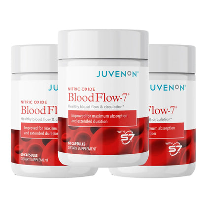Juvenon BloodFlow-7 Nitric Oxide Supplements for Men & Women - Natural Nitric Oxide Booster with Nitrosigine® + S7® Juvenon