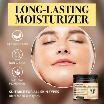 MTGBO Beef Tallow Honey Balm for Sensitive Skin: Organic Grass-Fed Whipped Tallow Moisturizer with Manuka Honey, Olive Oil, Jojoba Oil & Vitamin E, Non-Greasy Face and Body Cream, 2 oz MTGBO