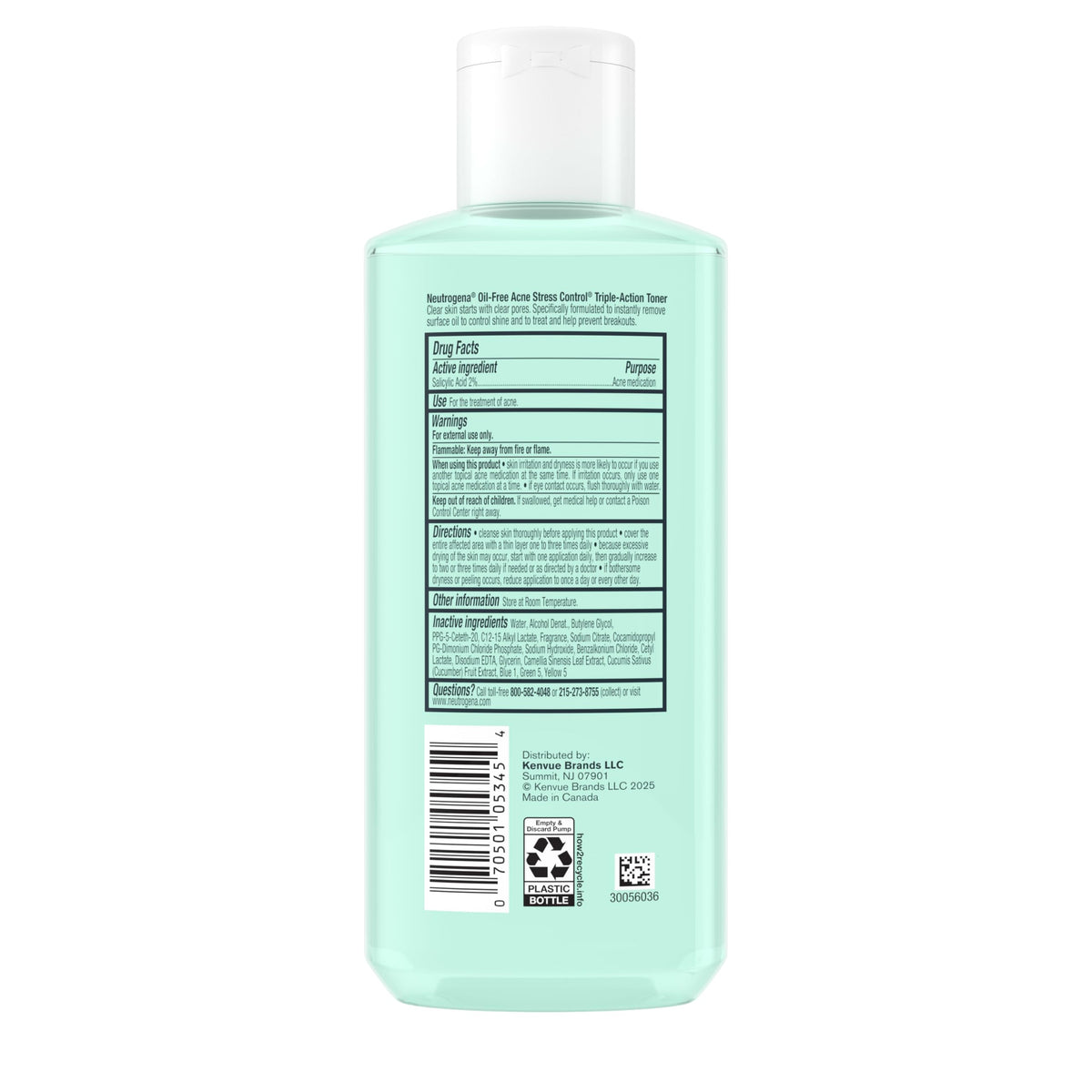 Neutrogena Acne Stress Control Face Toner, 2% Salicylic Acid, 8 fl. oz Neutrogena