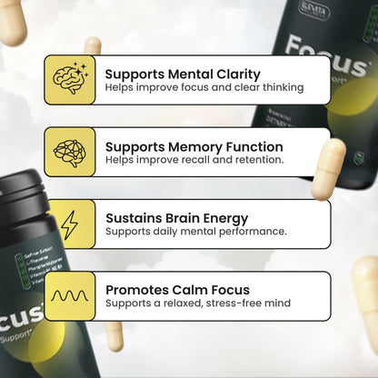 ELEVITA WELLNESS Focus Supplement (Made in Italy) | Premium Blend with L-Theanine, Lion's Mane & B Vitamins, Saffron and Vitamin D | Focus & Cognitive Support for Men & Women ELEVITA WELLNESS