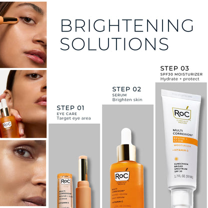 RoC Multi Correxion Revive + Glow Eye Balm with Vitamin C (0.14 oz) + Retinol Eye Cream Packette RoC