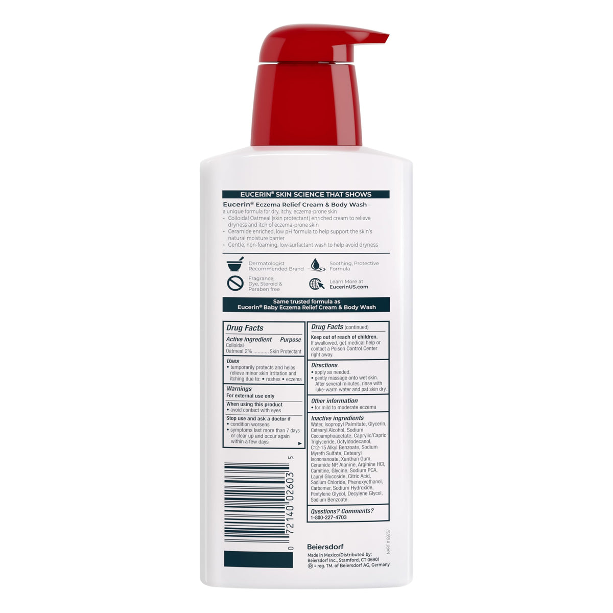 Eucerin Eczema Relief Cream and Body Wash, 13.5 FL OZ Eucerin