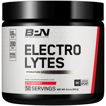 BARE PERFORMANCE NUTRITION BPN Electrolytes Hydration Drink Mix | Sugar Free Electrolyte Powder | 500mg Sodium per Serving | Naturally Sweetened | Strawberry, 50 Servings BARE PERFORMANCE NUTRITION buy australia supplements