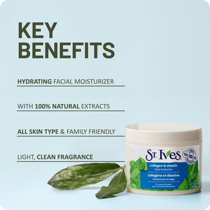 St. Ives Collagen Elastin Face Moisturizer for Dry Skin, Paraben free and Non Comedogenic, 10 oz St. Ives