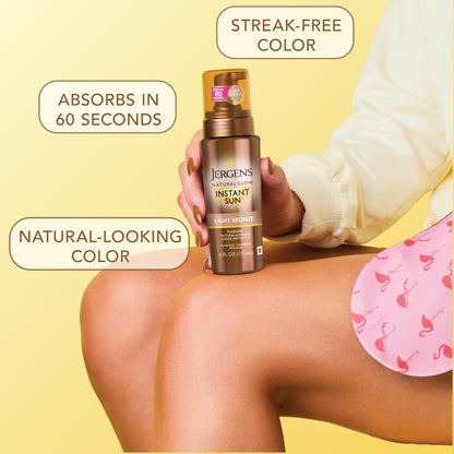Jergens Natural Glow Self Tanner Mousse, Light Bronze Tan, 6 fl oz Jergens