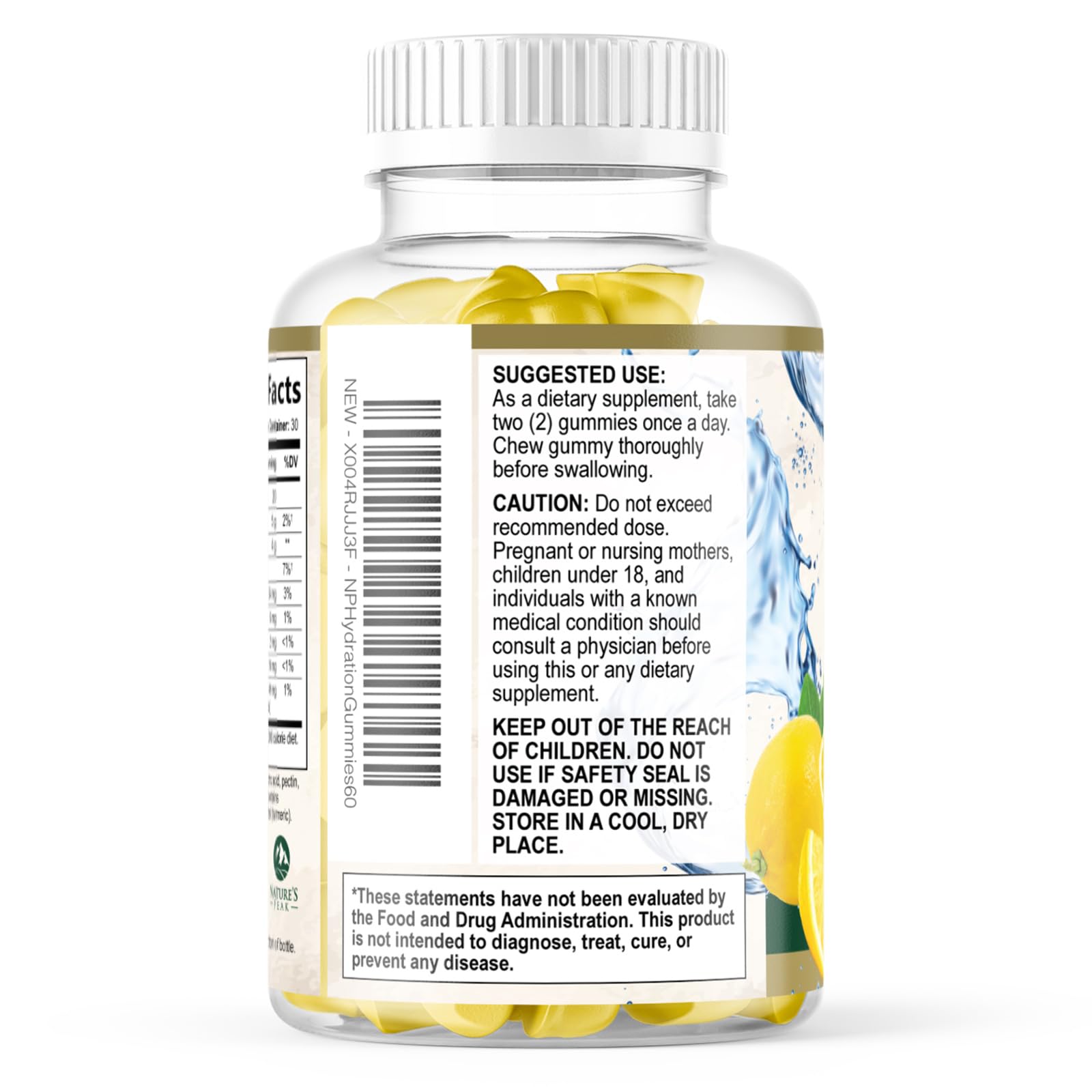 Hydration Electrolyte Gummies - Daily Liquid Replenisher Gummy - Electrolyte Multiplier with Minerals, Potassium & Real Salt - Vegan, Non-GMO - Tasty Lemon Flavor Hydration Electrolytes - 60 Gummies Nature's Peak buy australia supplements