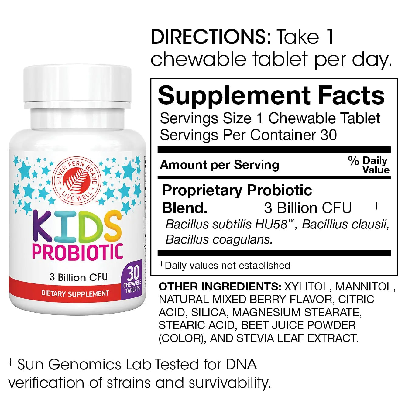 Silver Fern Brand Family Probiotics - Ultimate Adult Probiotic (1 Bottle = 60 Capsules) Plus Ultimate Children's Probiotic for Kids (1 Bottle = 30 Chewables) - Gut Health & Microbiome Support Silver Fern buy australia supplements