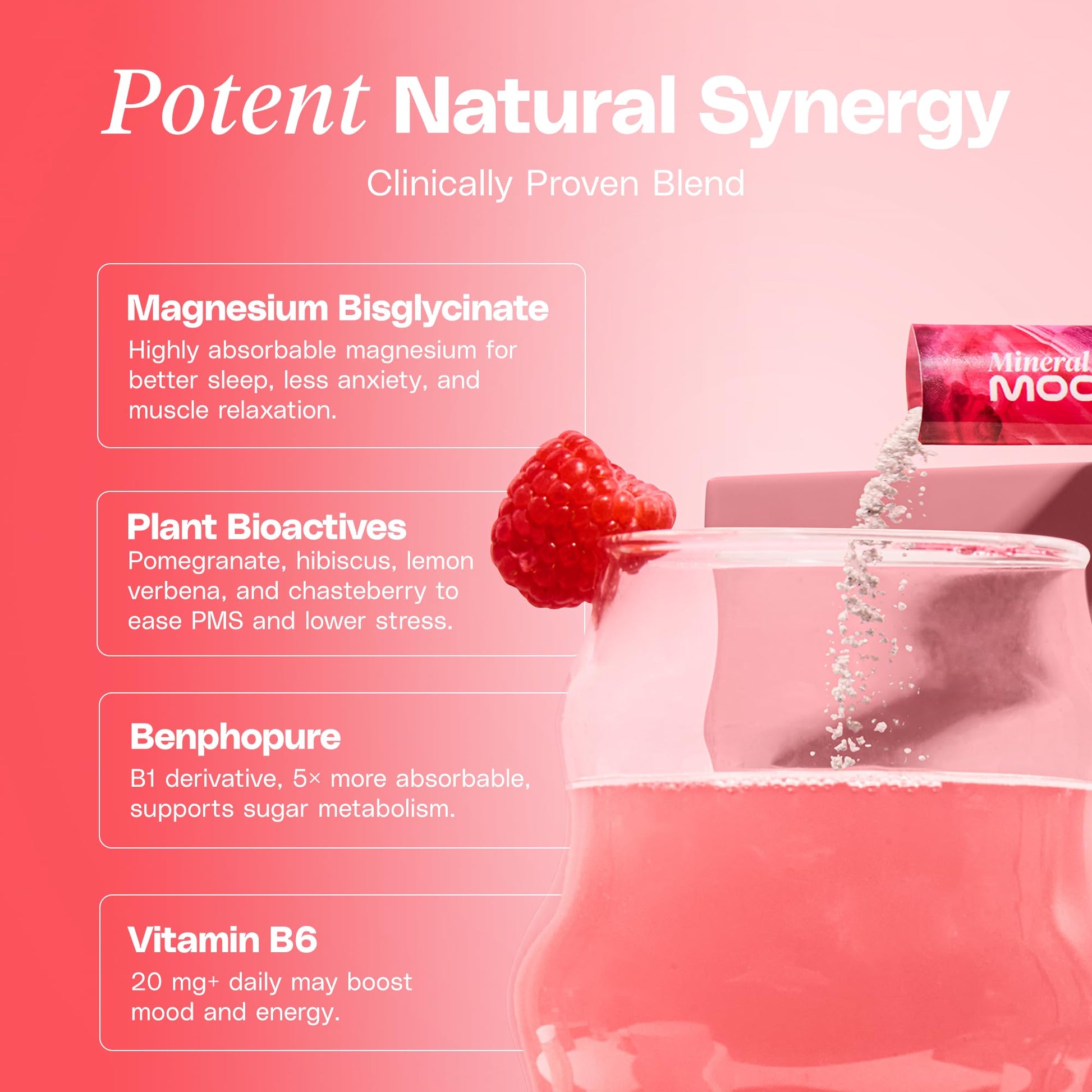 Mineral Moon Premium Menstruation Support - 14 Sachets Raspberry Drink - Hormonal Balance & PMS Support - Reduce Period Cramps, Fatigue & Nausea -with Magnesium Bisglycinate, BenfoPure B1 & Vitamin B6 Mineral Moon buy australia supplements