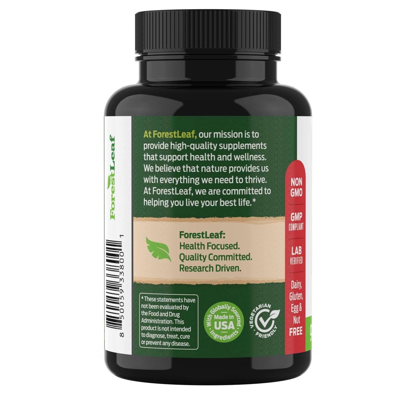 ForestLeaf Berberine Supplement - 1300mg per Serving - Ultra High Potency Berberine HCl with Ceylon Cinnamon, Bitter Melon & Gymnema ForestLeaf