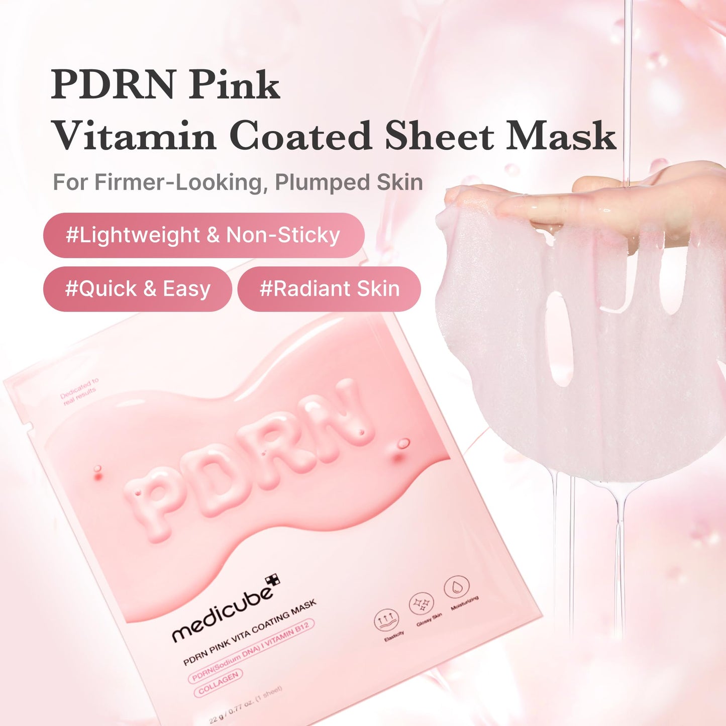 medicube Salmon DNA PDRN Pink Vita Coating Sheet Mask 10EA - Korean sheet mask medicube