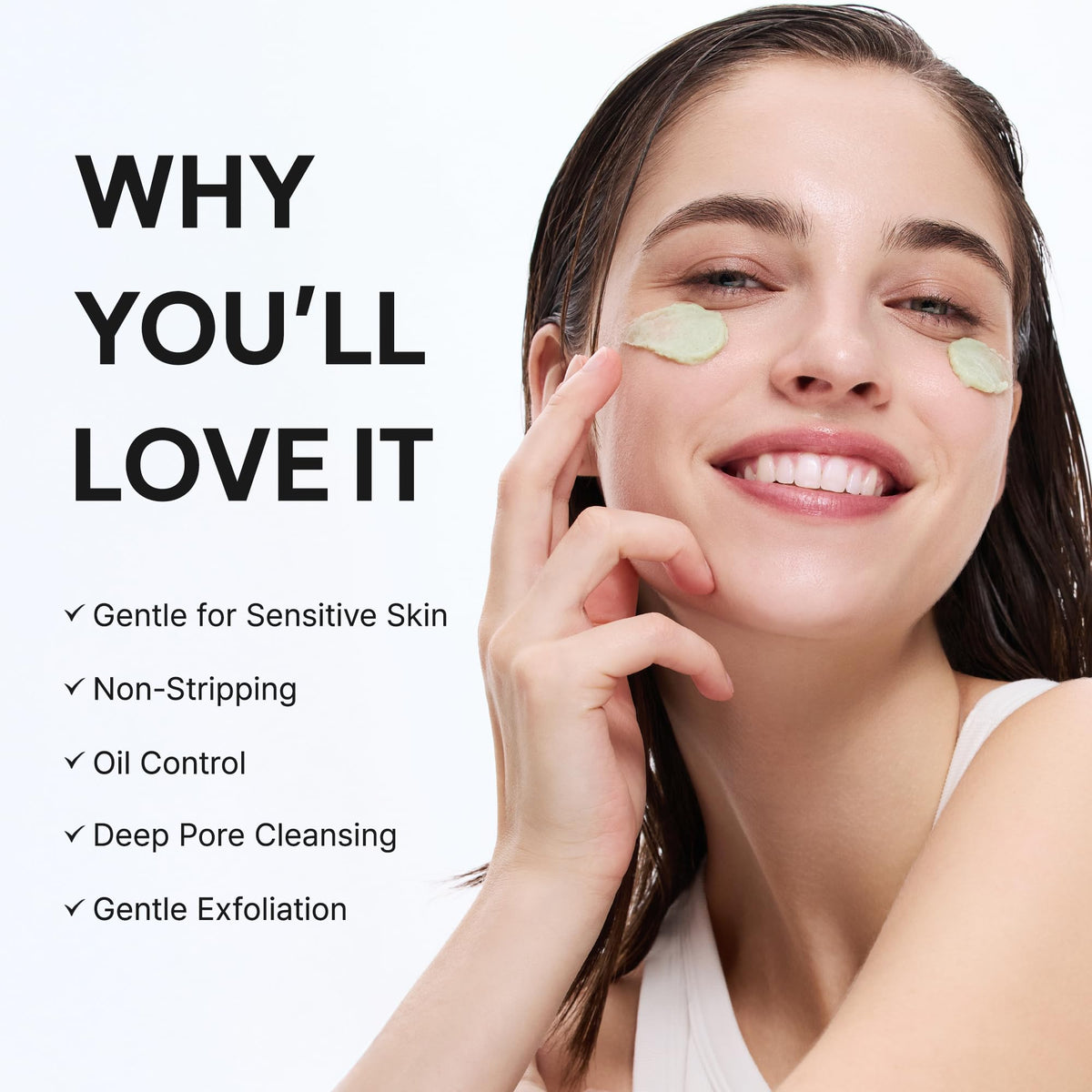 Arencia Korean Rice Mochi Face Cleanser - Face Wash, Gentle Scrub All in One for Deep Cleansing, Moisturizing, Pore Minimizing with Rice Water & Green Tea (4.23oz) ARENCIA