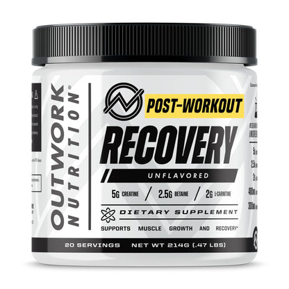Outwork Nutrition Post Workout Recovery Powder - Creatine Monohydrate, KSM-66 Ashwagandha & Tart Cherry - Speeds Recovery, Eases Soreness - Creatine Powder for Men & Women, Orange Sherbet, 230 Gr