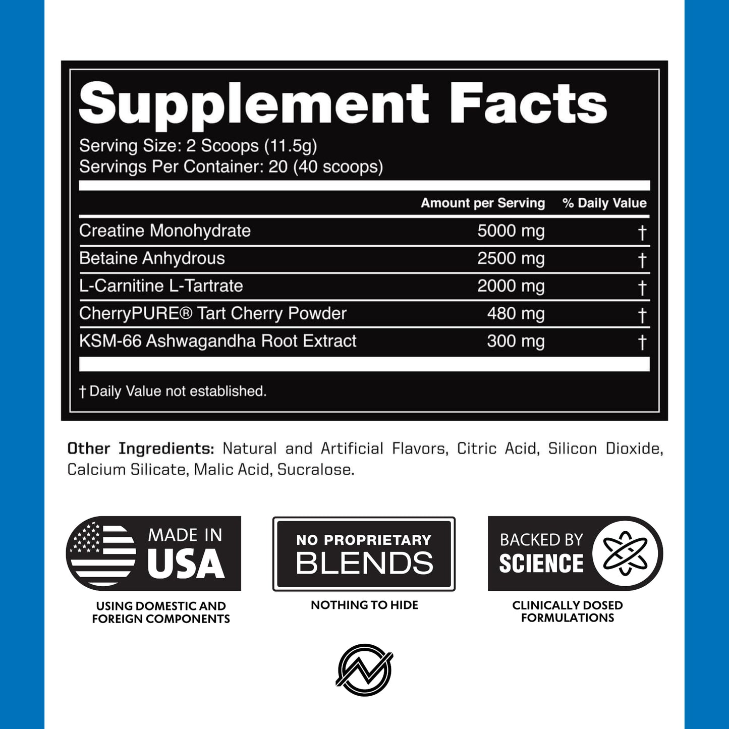 Outwork Nutrition Post Workout Recovery Powder - Creatine Monohydrate, KSM-66 Ashwagandha & Tart Cherry - Speeds Recovery, Eases Soreness - Creatine Powder for Men & Women, Orange Sherbet, 230 Gr