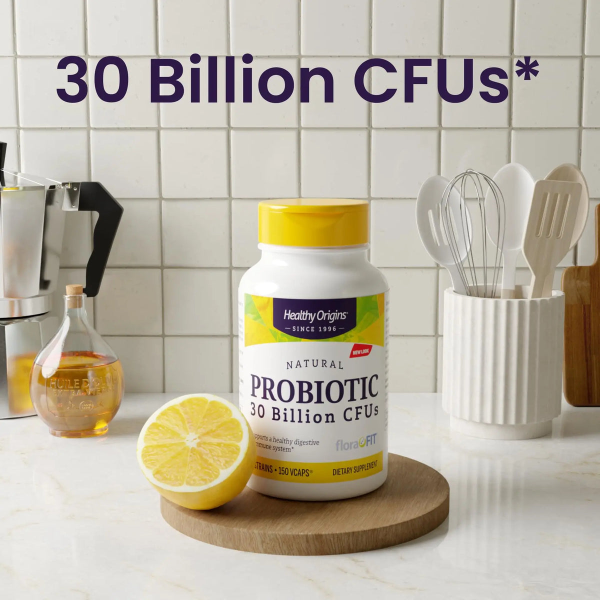 Healthy Origins Probiotic 30 Billion CFUs, 60 Veggie Capsules - 8 Clinically Studied Strains Including Lactobacillus & Bifidobacterium - Supports Microbiom Healthy Origins