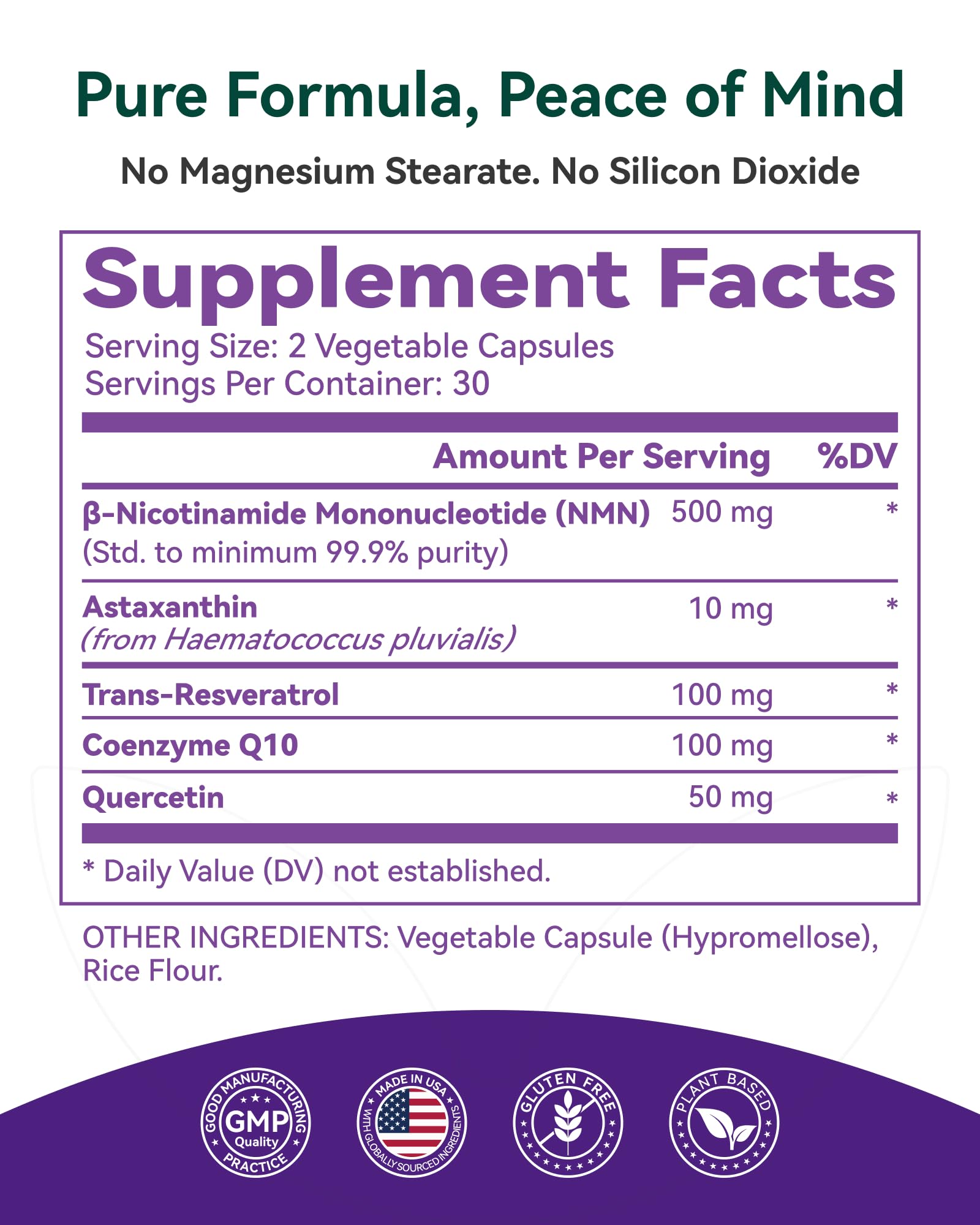 Inner Brightness NMN Supplement 500mg, 99.9% High Purity, Supports NAD+ Levels & Cellular Energy, 5-in-1 Formula with Resveratrol & Astaxanthin, Non-GMO, Gluten-Free, 60 Capsules Inner Brightness buy australia supplements