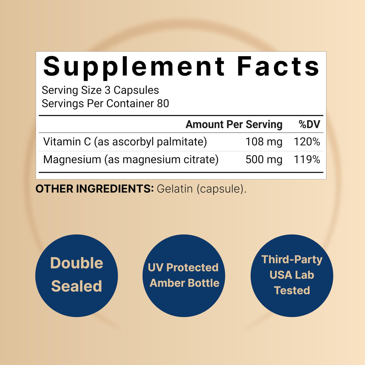 NatureBell Pure Magnesium Citrate 500mg per 3 Capsules Serving Size, 240 Capsules per Bottle NatureBell