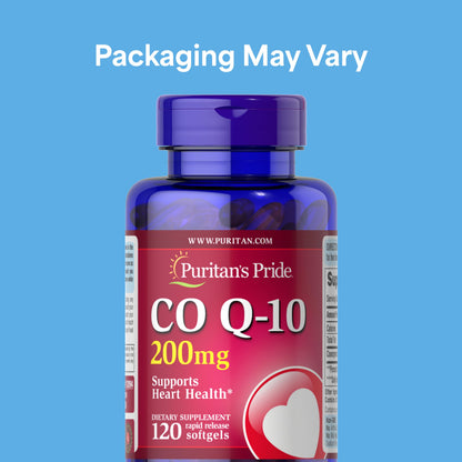 Puritan's Pride Coenzyme CoQ10 200mg, Dietary Supplement for Heart Health, Blood Pressure, Oral Gum Health, and Healthy Aging Support Puritan's Pride