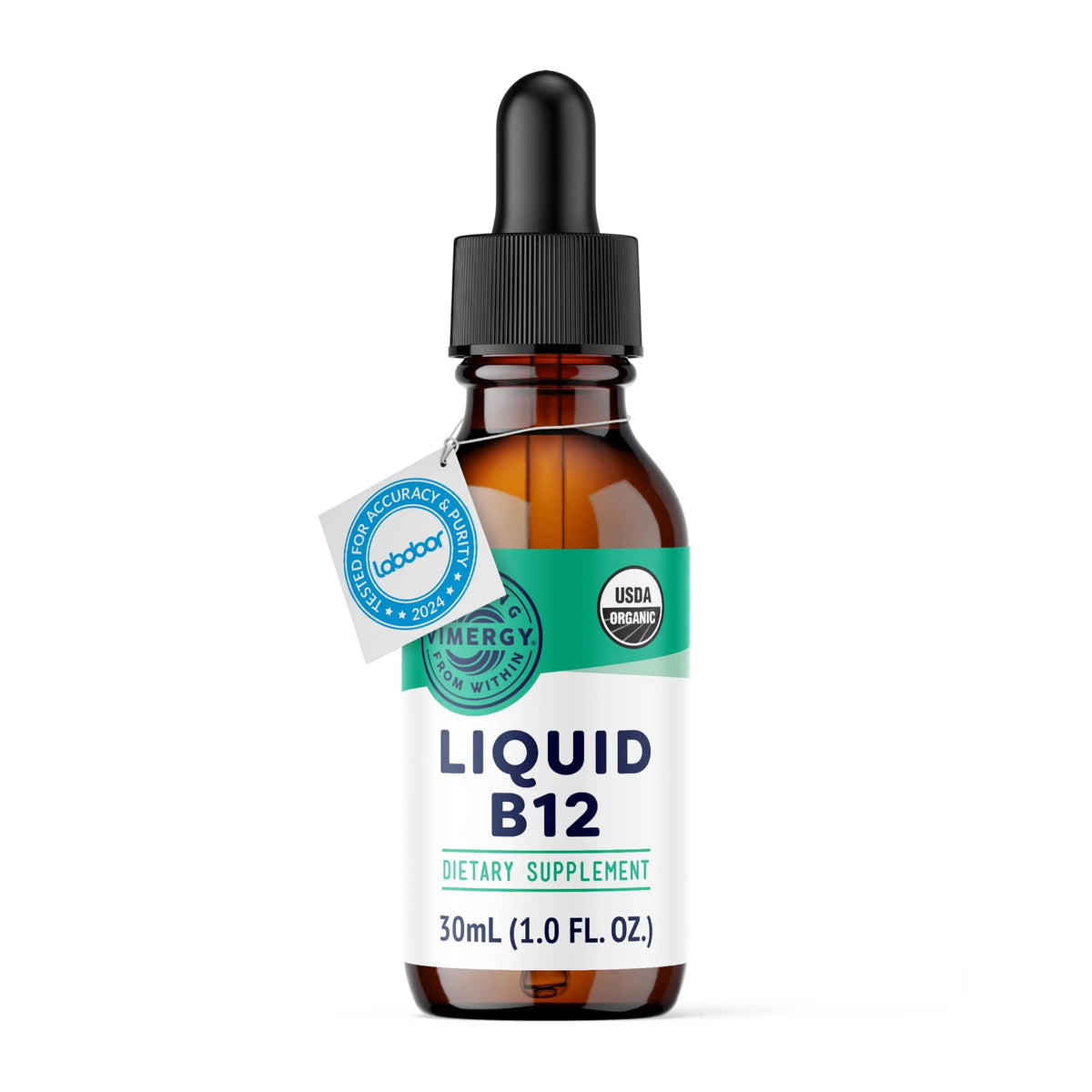 Vimergy USDA Organic Liquid Vitamin B12 Supplement 2500 mcg, Methylcobalamin & Adenosylcobalamin Fast-Absorbing Energy Support, Vegan, Non-GMO B12 Vitamins Vimergy