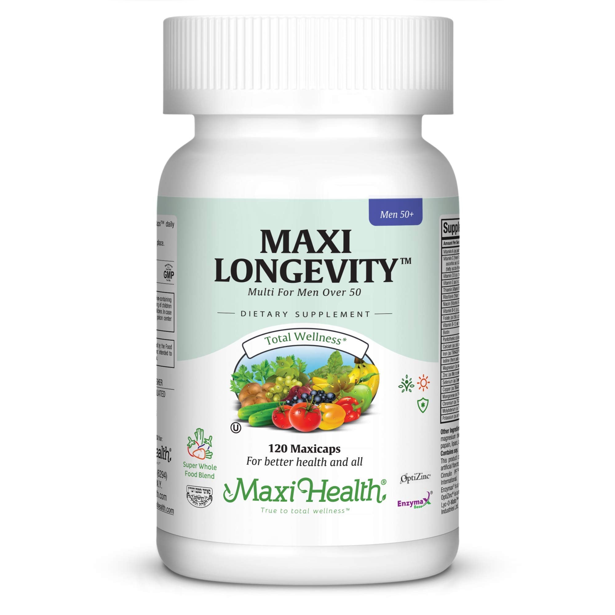 Mens Multivitamin 50 Plus – Daily Multivitamin for Men Over 50 with Vitamin B12, A, D, C, Zinc, Magnesium & More – Energy, Immune & Heart Support Mens Multi Vitamins - Non-GMO – 120 Capsules Maxi Health buy australia supplements