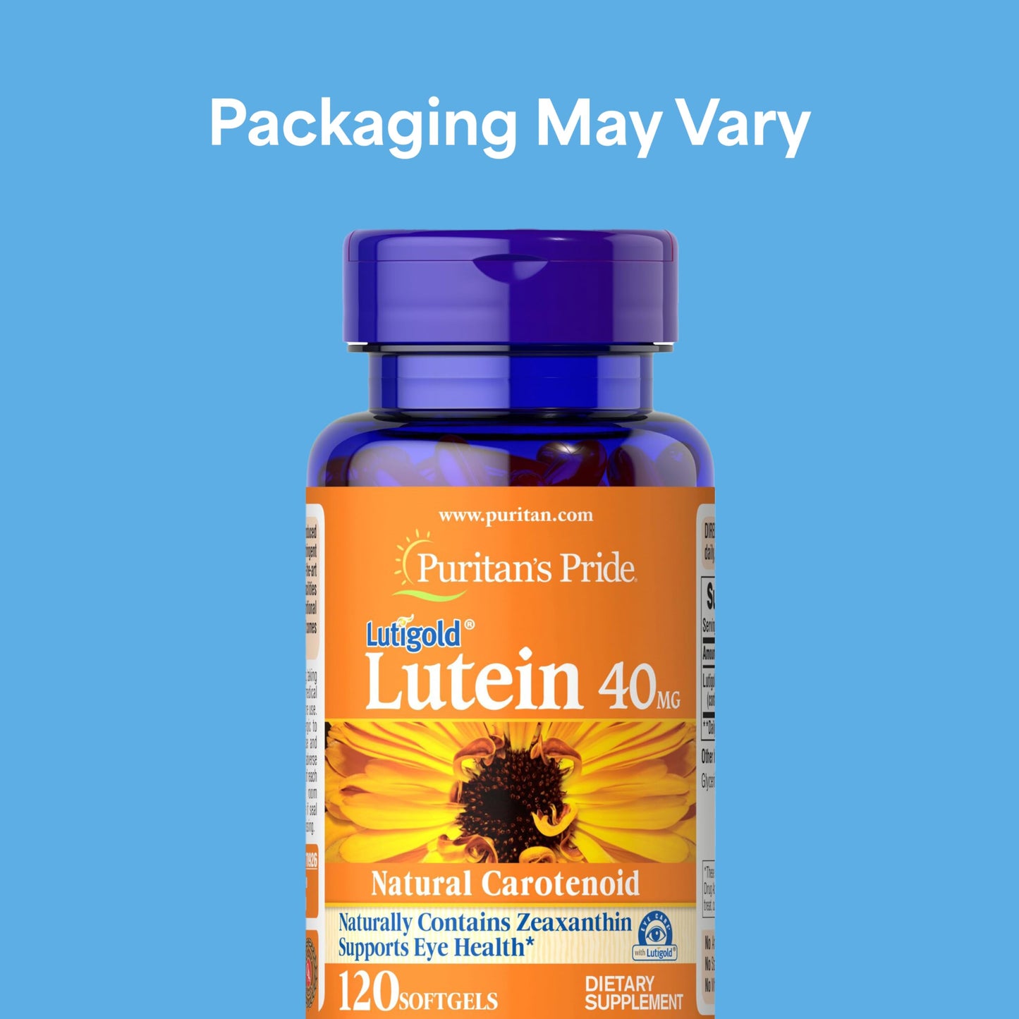Puritan's Pride Premium Lutigold™ Lutein Carotenoid 40mg with Zeaxanthin for Men and Women, Dietary Supplement for Eye Health Support Puritan's Pride