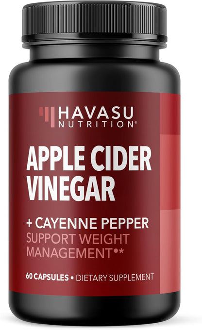 Apple Cider Vinegar Capsules with Cayenne Pepper, 60 Count, 2-Month Supply | 500mg ACV Per Serving for Appetite, Cravings, and Bloating Relief, Vegan, Non-GMO, Easy-to-Take Capsules, 60-Day Supply Gsupps Australia