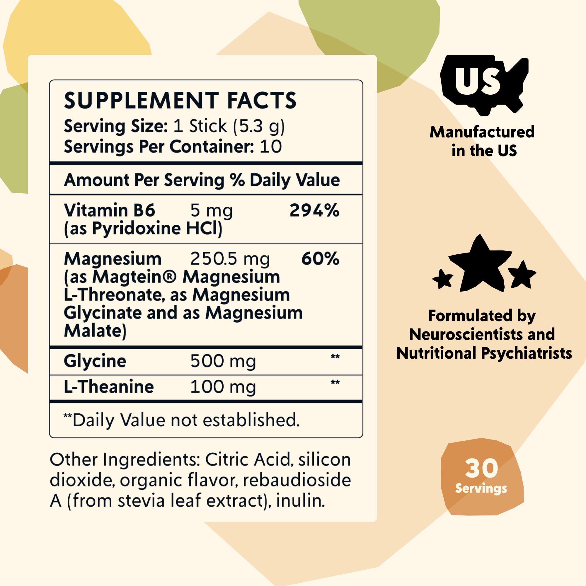 PYM Mood Magnesium Powder Packets (10-Servings) Magnesium Glycinate, L-Threonate & Malate Powder | Aid & Mood Support Supplement for Stress PYM Health buy australia supplements