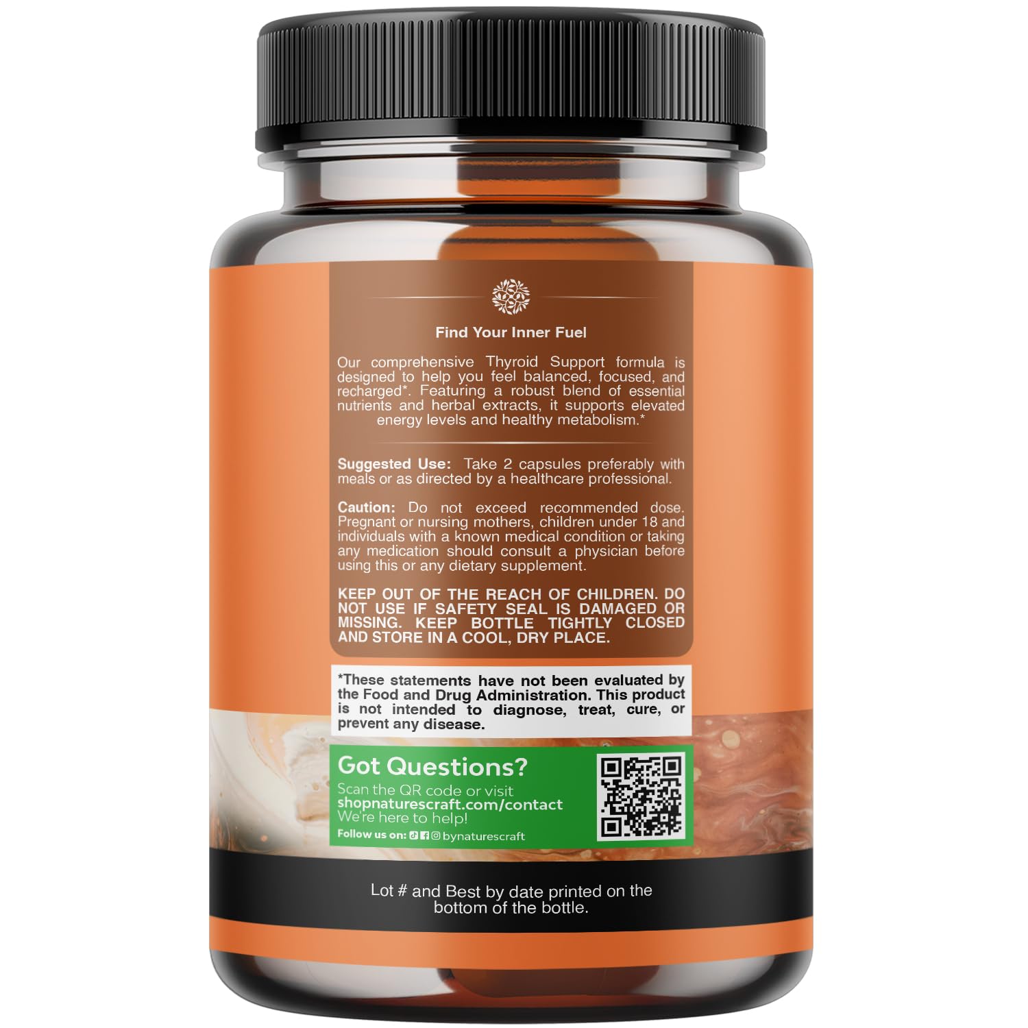 Natures Craft Herbal Thyroid Support Complex - Potent Kelp Iodine Supplement with L Tyrosine, Bladderwrack, Selenium & Ashwagandha for Hormone Balance - Mood & Energy Dietary Pills - 60 Count Gsupps Australia
