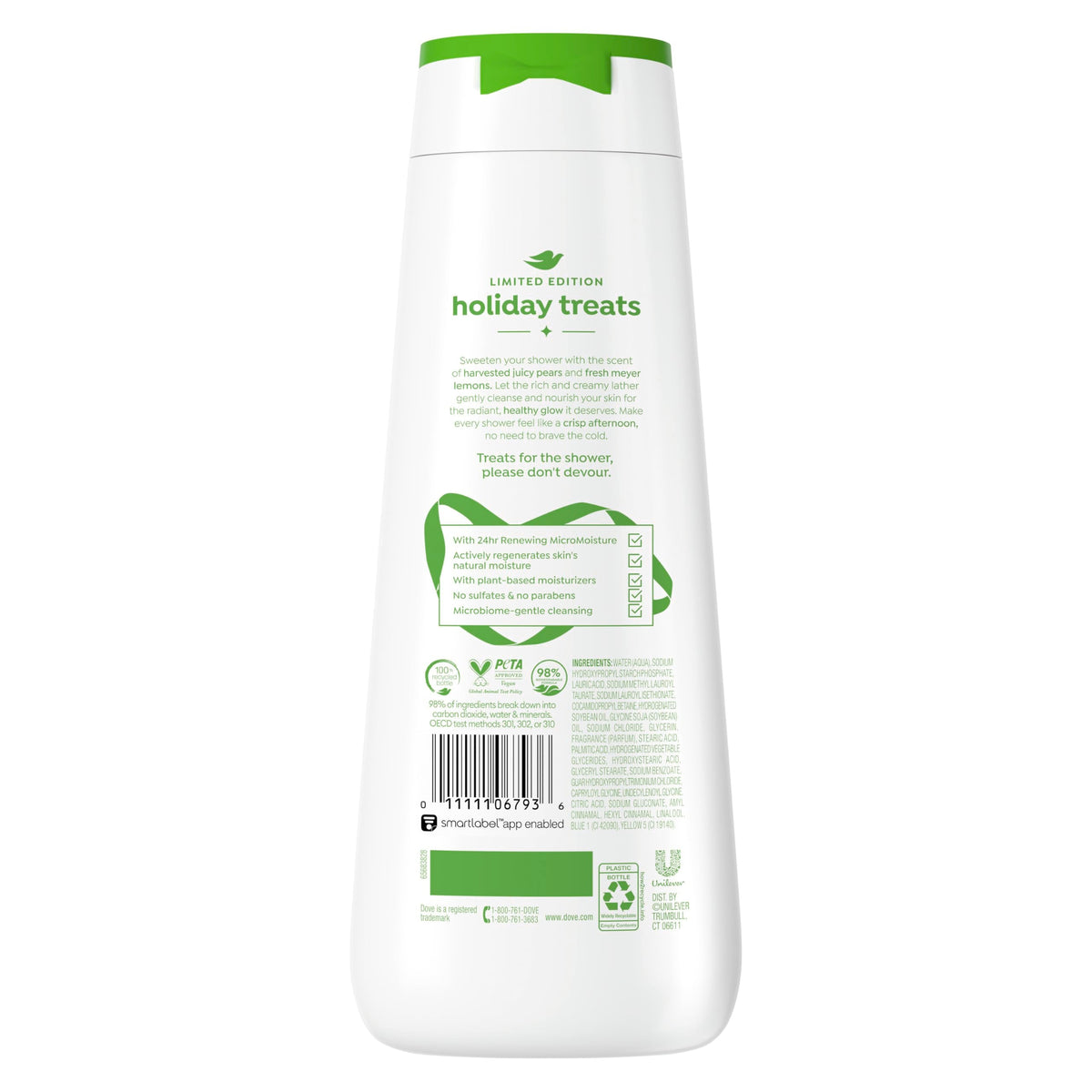 Dove Limited Edition Holiday Treats Body Wash Pear Harvest for Deep Nourishment 20 fl oz Dove