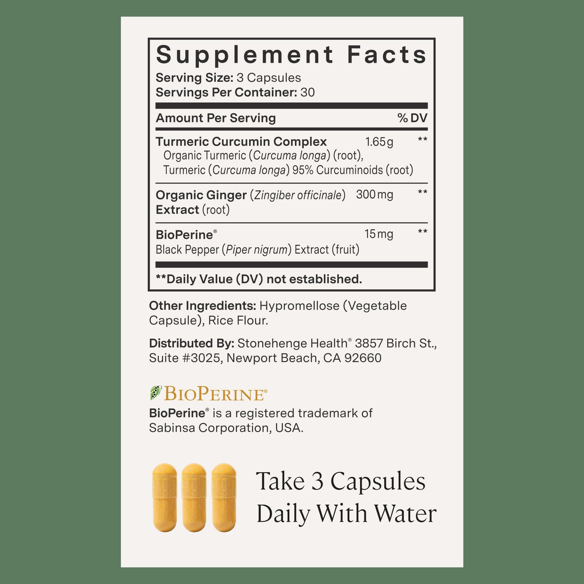 Stonehenge Health Dynamic Turmeric Curcumin with Ginger - High Potency - 1,650 mg Turmeric with 95% Curcuminoids & BioPerine, 90 Vegetarian Capsules Stonehenge Health buy australia supplements