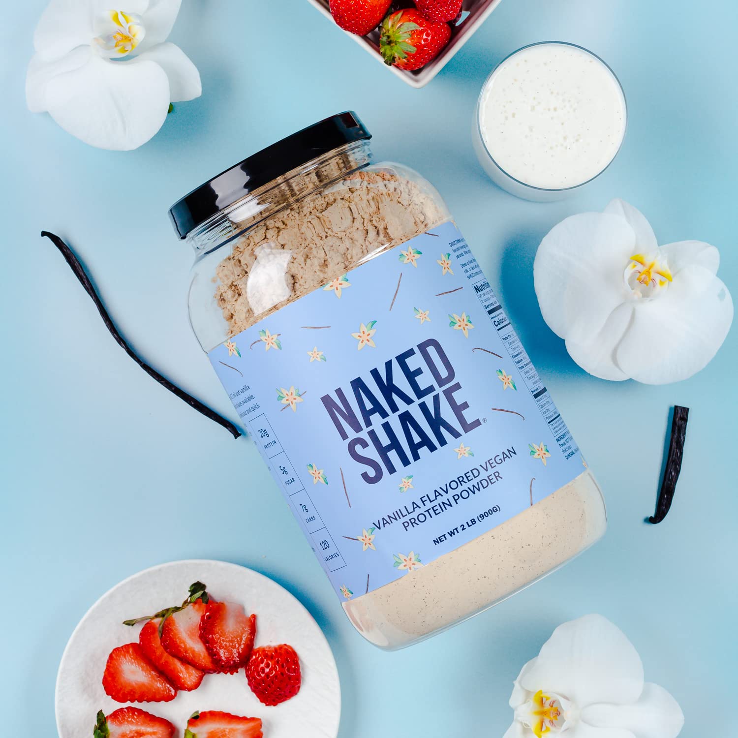 NAKED Shake - Vanilla Protein Powder - Plant Based Protein Shake with Mct Oil, NSF Certified, Gluten-Free, Soy-Free, No Gmos Or Artificial Sweeteners - 30 Servings NAKED buy australia supplements