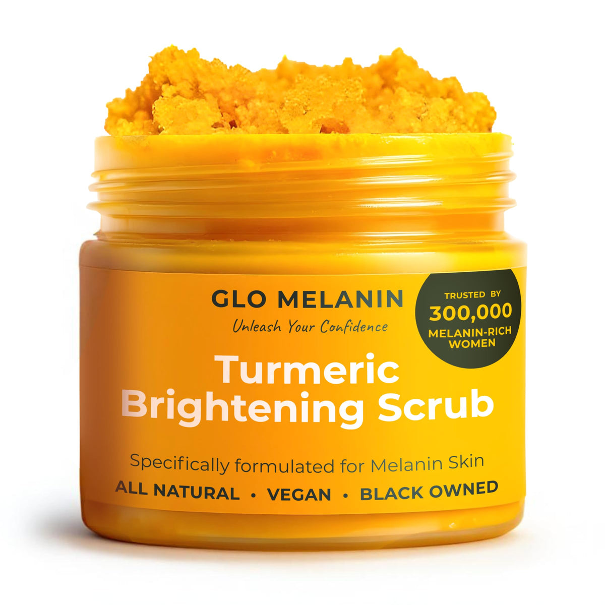 Glo Melanin Turmeric Brightening Scrub for Dark Spots [4 oz] Glo Melanin